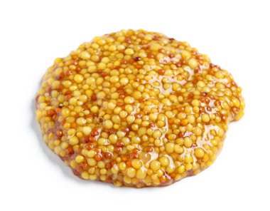 Beyaz arkaplanda Dijon hardalı