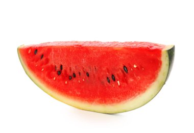 Beyaz arka plan üzerinde taze karpuz parçası