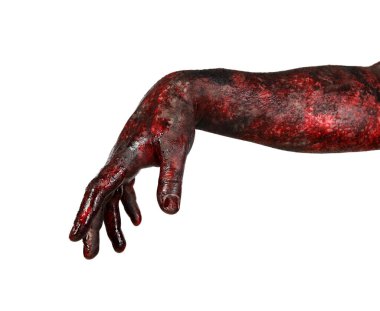 Hand of zombie on white background. Halloween celebration clipart