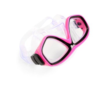 Beyaz arkaplanda yeni yüzme maskesi