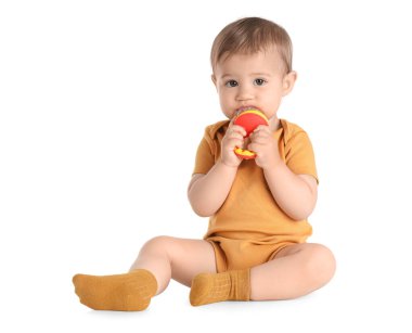 Nibbler beyaz arka plan üzerinde ile şirin bebek