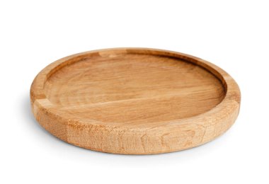 Boş ahşap mutfak tahtası beyaz arkaplanda izole edildi