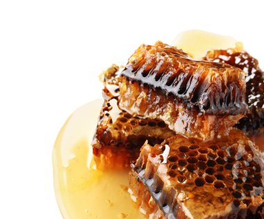 Beyaz arka plan üzerinde tatlı peteğin