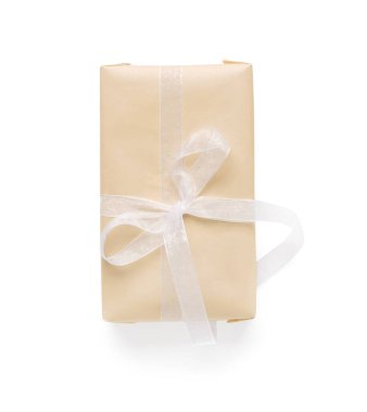 Beyaz arka planda hediye kutusu. Uluslararası Kadınlar Günü