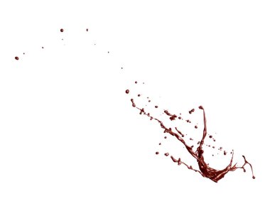 Beyaz üzerine izole edilmiş tatlı sıcak çikolata damlası.