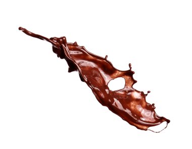 Beyaz üzerine izole edilmiş tatlı sıcak çikolata damlası.