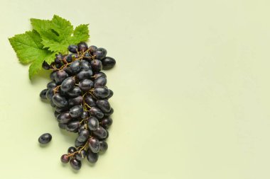 Yeşil arka planda tatlı siyah üzümler