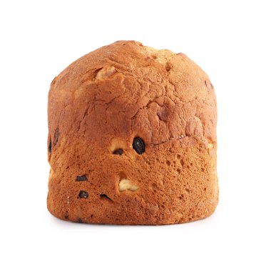 Beyaz arkaplanda Lezzetli Panettone