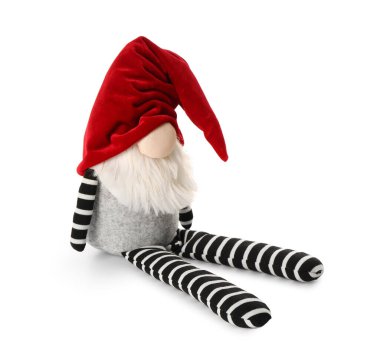 Beyaz arkaplanda izole edilmiş Noel cücesi