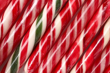 Arka plan olarak tatlı Noel şekerlerinin dokusu, yakın plan