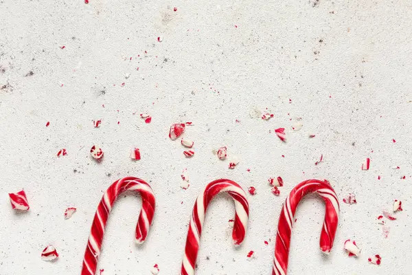 Beyaz arka plan üzerinde Noel candy köpekler