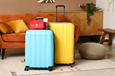 Odada ilk yardım çantası ve pasaport var.