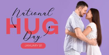 Leylak geçmişi olan genç bir çift. Uluslararası Sarılma Günü