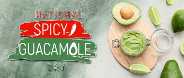 Lezzetli guacamole soslu Ulusal Baharatlı Guacamole Günü