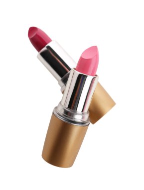 Beyaz arkaplanda farklı ruj izleri