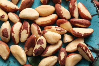 Lezzetli Brezilya fıstığı tabağı, yakın plan.