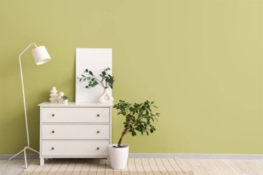 Klozet, lamba ve halı dolu bir oda.