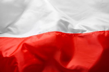 Arkaplan olarak Polonya bayrağı, yakın plan