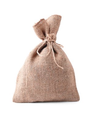 Beyaz arkaplanda çuval