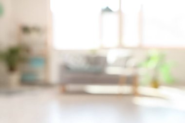 Oturma odasındaki rahat kanepe ve kahve masası. Bulanık görünüm