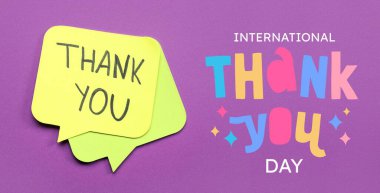 Uluslararası Teşekkür Günü için Yapışkan notlarla pankart