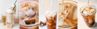 Set of tasty iced coffee clipart