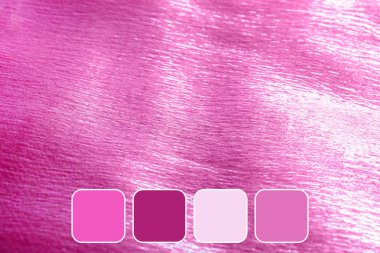 Bright pink iridescent material, closeup. Different color patterns clipart