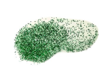 Beyaz arkaplanda yeşil parıltı lekesi