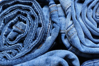 Arkaplan olarak sarılmış kot, yakın plan