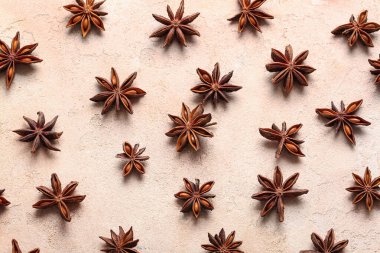 Beyaz arkaplanda anason yıldızlarının dokusu