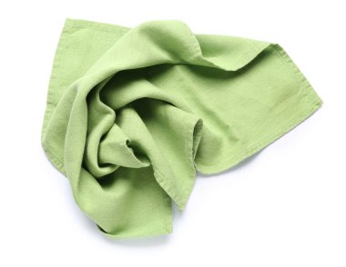 Kumaş yeşili peçete beyaz arkaplanda izole edildi