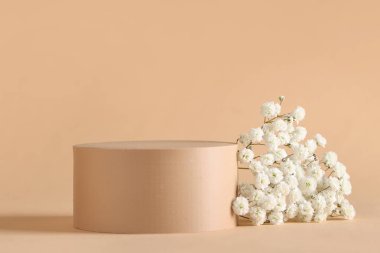 Bej arka planda güzel gypthe ve alçı podyum