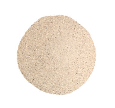 Beyaz arka planda hafif kumsal yığını