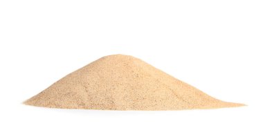 Beyaz arka planda hafif kumsal yığını