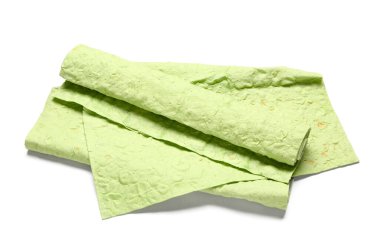 Beyaz arkaplanda yeşil lavaş