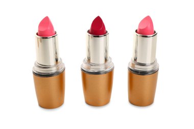 Beyaz arkaplanda farklı ruj izleri