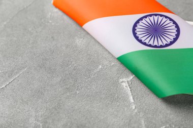 Flag of India on grey background