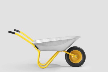 Beyaz arkaplanda boş el arabası