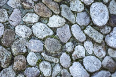 Arkaplan olarak gri taş yolun dokusu