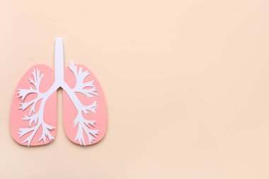 Bej arka planda pembe kağıt ciğerler
