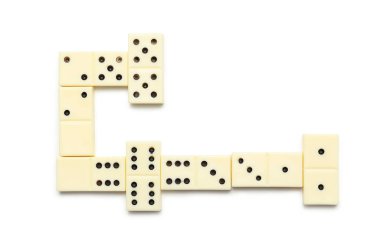 Beyaz arkaplanda Domino blokları