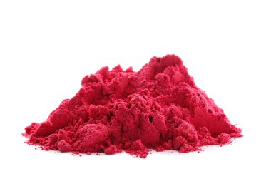 Beyaz arkaplanda kırmızı pigment