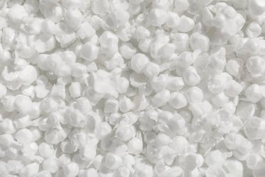 Beyaz köpük plastik dokusu, yakın çekim görüntüsü