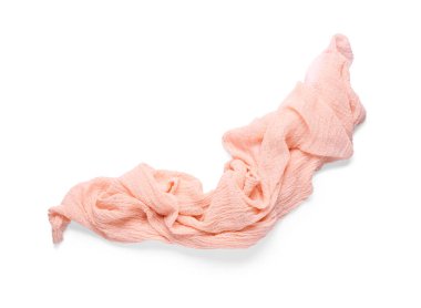 Pembe peçete beyaz arkaplanda izole edildi