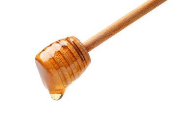 Beyaz arka planda izole edilmiş ballı ahşap kaplama, yakın plan.