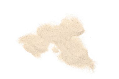 Beyaz arkaplanda hafif kumsal kumu