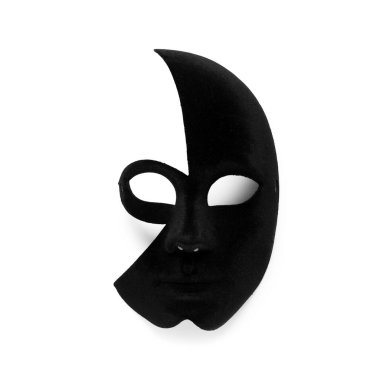 Beyaz arka planda güzel siyah karnaval maskesi