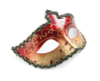 Beyaz arka planda güzel bir karnaval maskesi