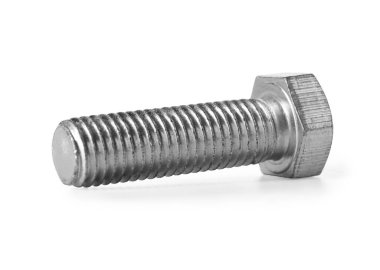 Tap cıvatası beyaz arkaplanda izole edildi, yakın plan