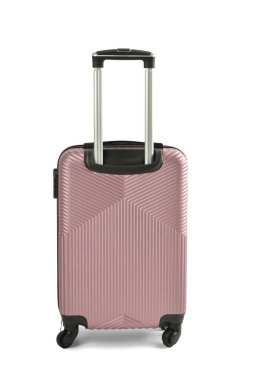 Beyaz arkaplanda izole edilmiş şık bavul